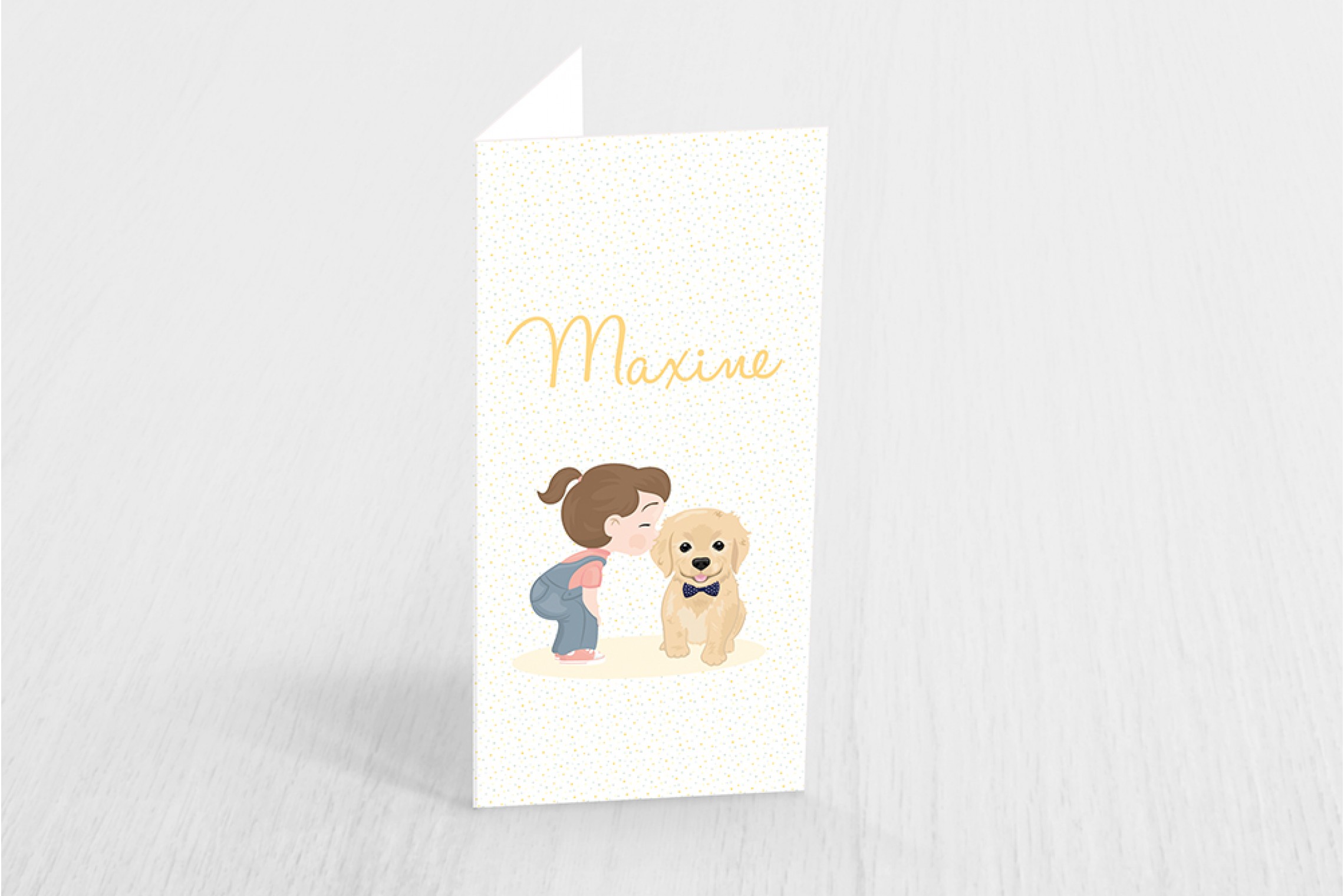 Meisje met lieve hond